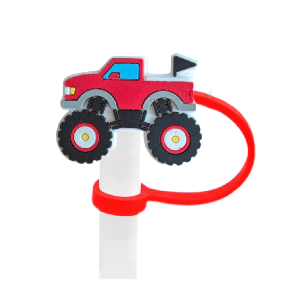 Wholesale 10pcs Off-road Racing Creative Cartoon 8/10mm Silicone Dustproof and Anti Overflow Straw Cover
